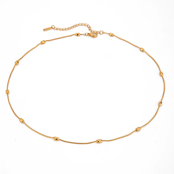 Wholesale Stainless Steel And Titanium Steel Geometric Style Chain Necklace For Women