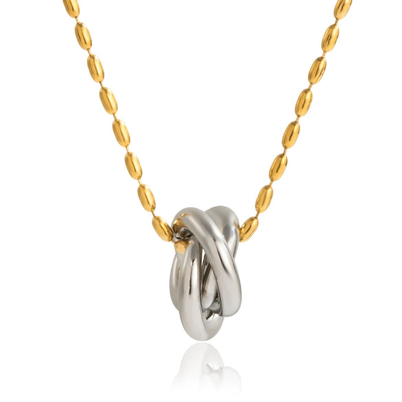 Wholesale Stainless Steel And Titanium Steel Geometric Style Wrapped Buckle Necklace For Women With Electroplating Processing