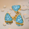 Wholesale Stainless Steel And Titanium Steel Geometric Triangle Inlaid Electroplated Women's Earrings And Ring Jewelry
