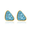 Wholesale Stainless Steel And Titanium Steel Geometric Triangle Inlaid Electroplated Women's Earrings And Ring Jewelry
