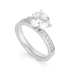 Wholesale Stainless Steel And Titanium Steel Geometric Zircon Women's Ring With Fourclaw Design And Electroplating