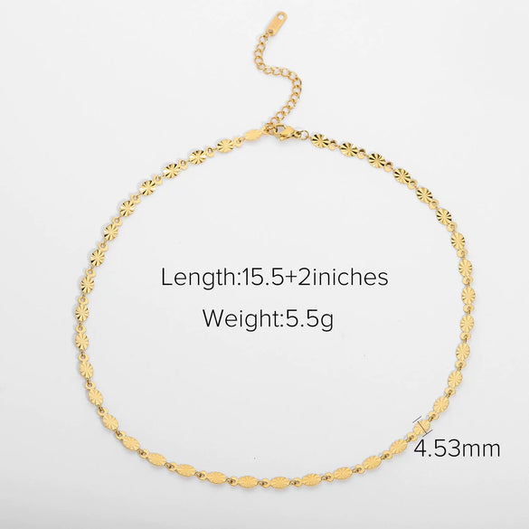 Wholesale Stainless Steel And Titanium Steel Gold Necklace With Geometric Style Cuban Clavicle Chain Electroplated