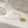 Wholesale Stainless Steel And Titanium Steel Hammer Spiral Sun Pendant Necklace With Geometric Pattern And Electroplating For Women