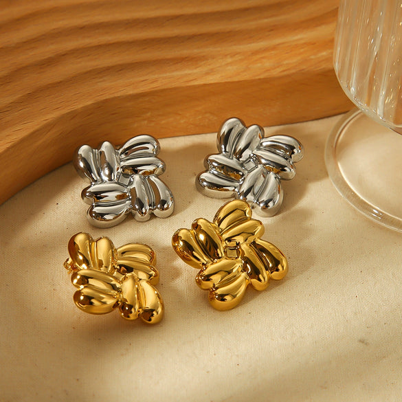 Wholesale Stainless Steel And Titanium Steel High Sense Geometric Square Earrings For Ladies With Electroplating