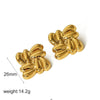 Wholesale Stainless Steel And Titanium Steel High Sense Geometric Square Earrings For Ladies With Electroplating