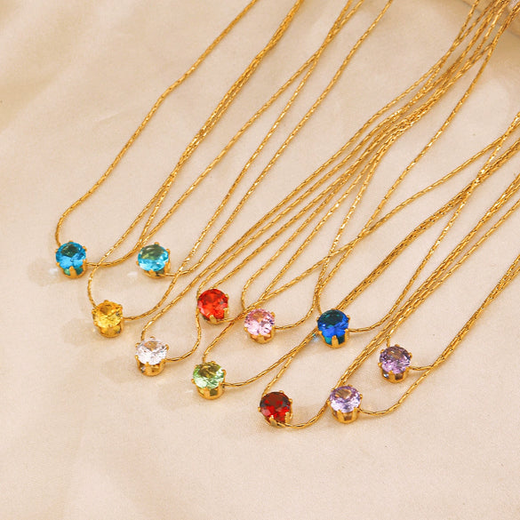 Wholesale Stainless Steel And Titanium Steel Hip Hop Claw Necklace With Geometric Zircon Inlay And Electroplating For Women