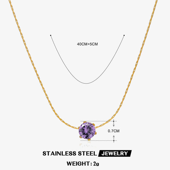 Wholesale Stainless Steel And Titanium Steel Hip Hop Claw Necklace With Geometric Zircon Inlay And Electroplating For Women