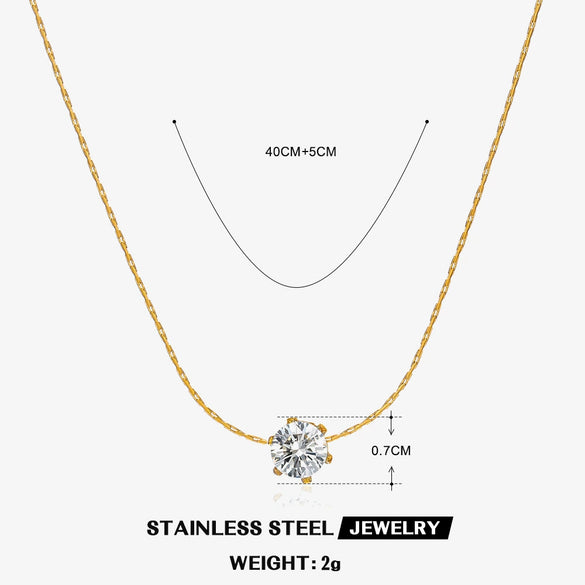 Wholesale Stainless Steel And Titanium Steel Hip Hop Claw Necklace With Geometric Zircon Inlay And Electroplating For Women
