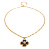 Wholesale Stainless Steel And Titanium Steel Inlaid Black Agate Four Leaf Clover And Heart Shape Necklace With Electroplating And Original Design