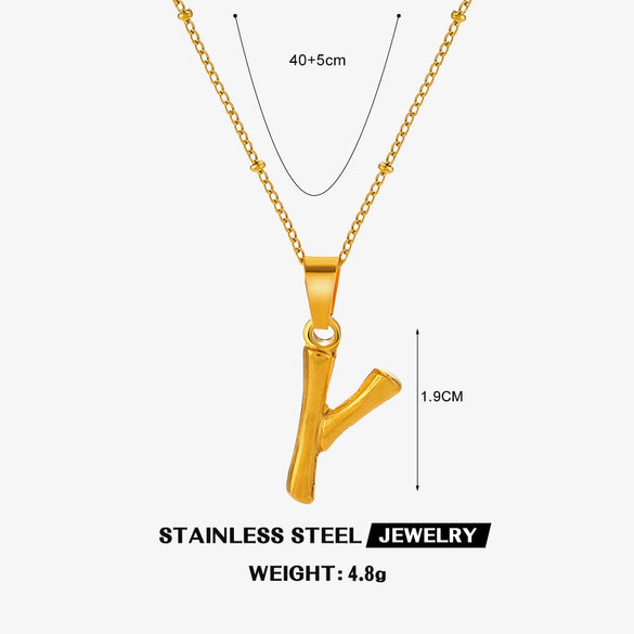 Wholesale Stainless Steel And Titanium Steel Ins Style Letter Pendant Necklace With Electroplating And Cross Chain For Women