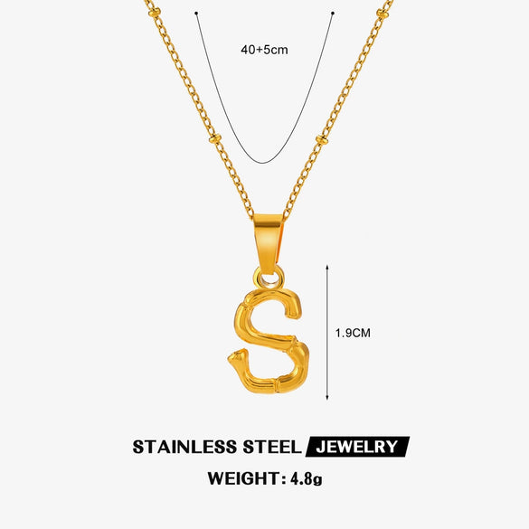 Wholesale Stainless Steel And Titanium Steel Ins Style Letter Pendant Necklace With Electroplating And Cross Chain For Women