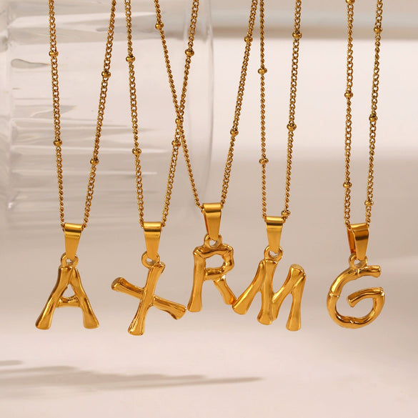 Wholesale Stainless Steel And Titanium Steel Ins Style Letter Pendant Necklace With Electroplating And Cross Chain For Women