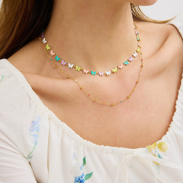 Wholesale Stainless Steel And Titanium Steel Insectshaped Women's Necklace Electroplated Light Luxury Jewelry