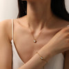 Wholesale Stainless Steel And Titanium Steel Jewelry Set With Heart Water Drop And Bell Patterns For Women Electroplated Trendy Light Luxury Anklet And Necklace