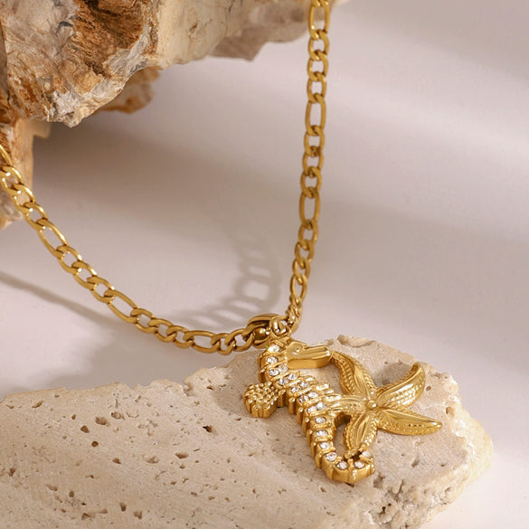 Wholesale Stainless Steel And Titanium Steel Jewelry With Animal Pattern Earrings And Necklace Electroplated