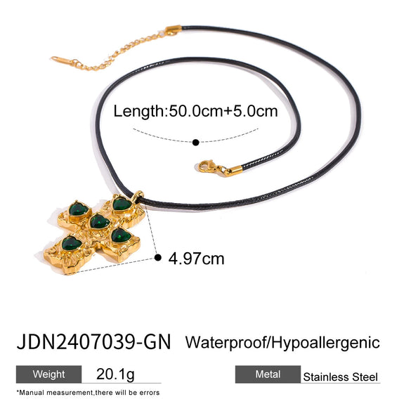 Wholesale Stainless Steel And Titanium Steel Jewelry With Cross Shape And Geometric Pattern Electroplated Necklace And Earrings For Women