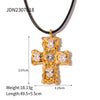 Wholesale Stainless Steel And Titanium Steel Jewelry With Cross Shape And Geometric Pattern Electroplated Necklace And Earrings For Women