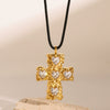 Wholesale Stainless Steel And Titanium Steel Jewelry With Cross Shape And Geometric Pattern Electroplated Necklace And Earrings For Women
