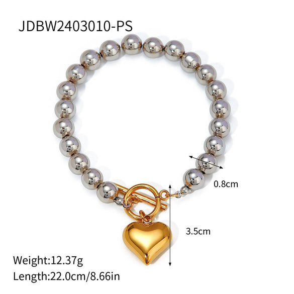 Wholesale Stainless Steel And Titanium Steel Jewelry With Heart Water Drop And Bell Patterns Electroplated Love Necklace And Non Fading Earrings For Women