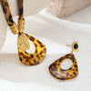 Wholesale Stainless Steel And Titanium Steel Leopard Print Electroplated Braided Rope And Sweater Chain Necklace For Women