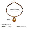 Wholesale Stainless Steel And Titanium Steel Leopard Print Electroplated Braided Rope And Sweater Chain Necklace For Women