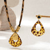 Wholesale Stainless Steel And Titanium Steel Leopard Print Electroplated Braided Rope And Sweater Chain Necklace For Women