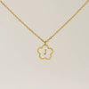 Wholesale 316L Stainless Steel And 316L Stainless Steel Letter And Five Leaf Clover Necklace With Electroplating Treatment