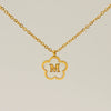 Wholesale 316L Stainless Steel And 316L Stainless Steel Letter And Five Leaf Clover Necklace With Electroplating Treatment