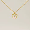 Wholesale 316L Stainless Steel And 316L Stainless Steel Letter And Five Leaf Clover Necklace With Electroplating Treatment