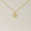 Wholesale 316L Stainless Steel And 316L Stainless Steel Letter And Five Leaf Clover Necklace With Electroplating Treatment
