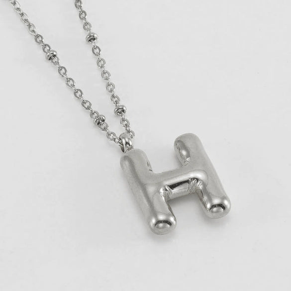 Wholesale Stainless Steel And Titanium Steel Letter Clip Bead Necklace With Polishing Treatment And Fashionable Design
