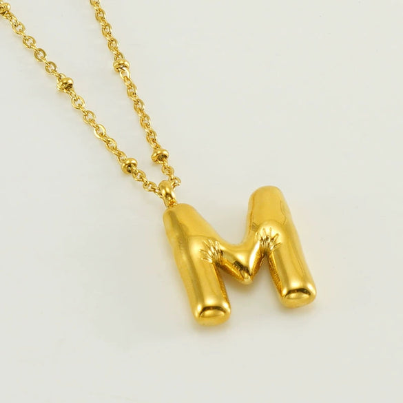 Wholesale Stainless Steel And Titanium Steel Letter Clip Bead Necklace With Polishing Treatment And Fashionable Design