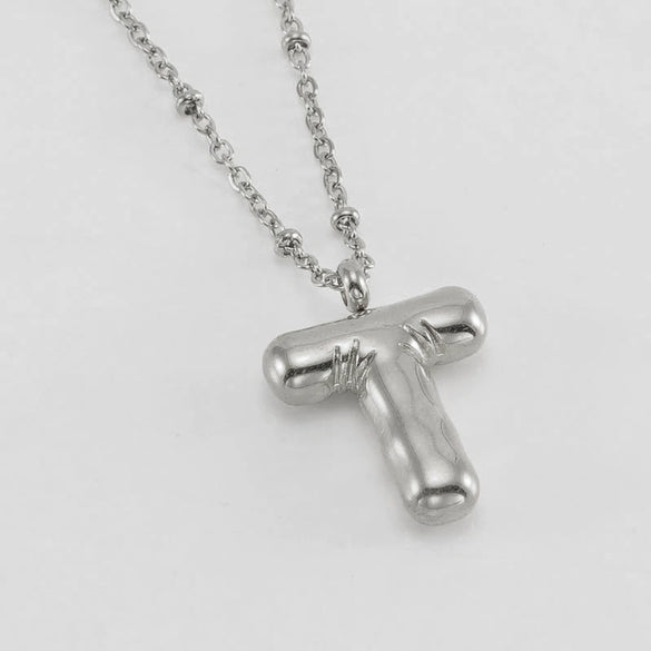 Wholesale Stainless Steel And Titanium Steel Letter Clip Bead Necklace With Polishing Treatment And Fashionable Design