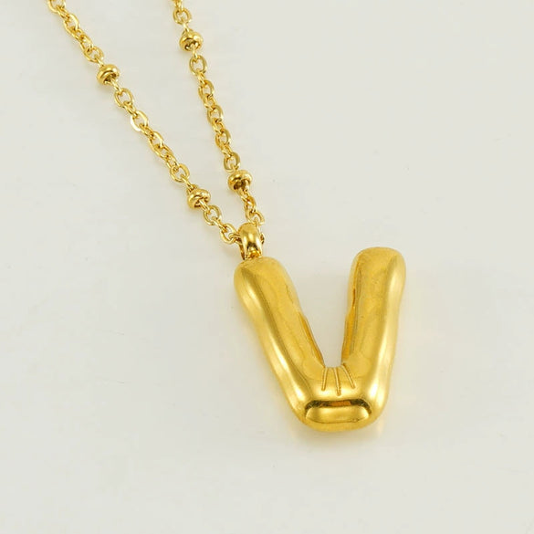 Wholesale Stainless Steel And Titanium Steel Letter Clip Bead Necklace With Polishing Treatment And Fashionable Design