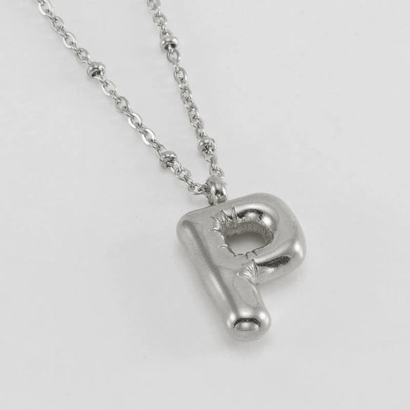 Wholesale Stainless Steel And Titanium Steel Letter Clip Bead Necklace With Polishing Treatment And Fashionable Design