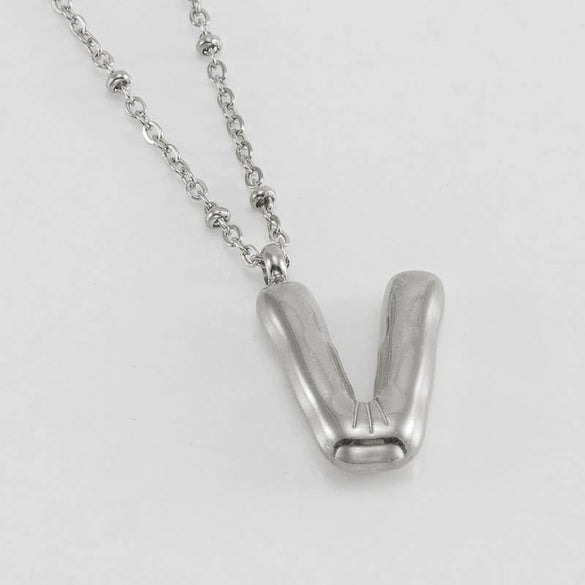 Wholesale Stainless Steel And Titanium Steel Letter Clip Bead Necklace With Polishing Treatment And Fashionable Design