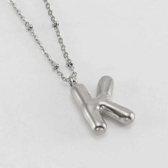 Wholesale Stainless Steel And Titanium Steel Letter Clip Bead Necklace With Polishing Treatment And Fashionable Design