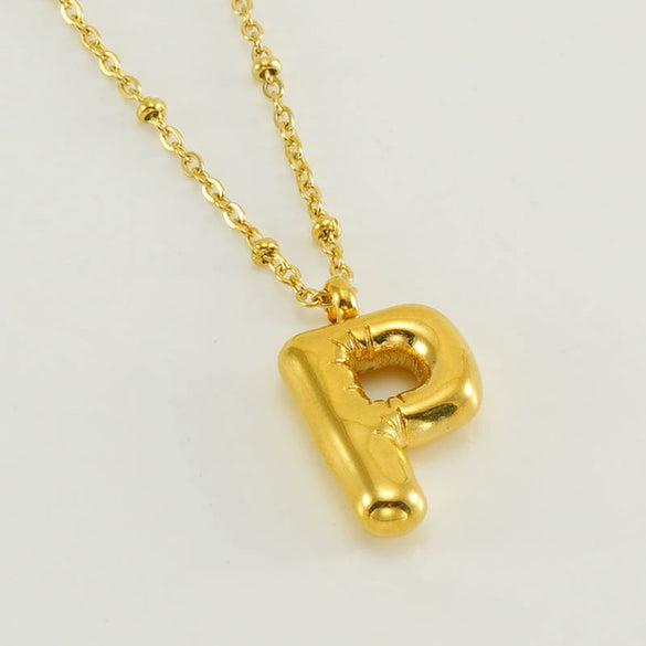 Wholesale Stainless Steel And Titanium Steel Letter Clip Bead Necklace With Polishing Treatment And Fashionable Design
