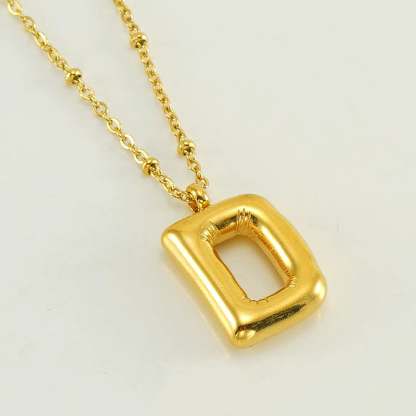 Wholesale Stainless Steel And Titanium Steel Letter Clip Bead Necklace With Polishing Treatment And Fashionable Design
