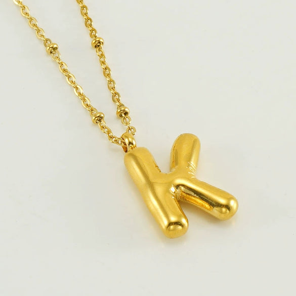 Wholesale Stainless Steel And Titanium Steel Letter Clip Bead Necklace With Polishing Treatment And Fashionable Design
