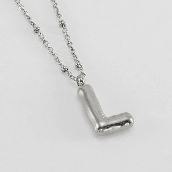 Wholesale Stainless Steel And Titanium Steel Letter Clip Bead Necklace With Polishing Treatment And Fashionable Design