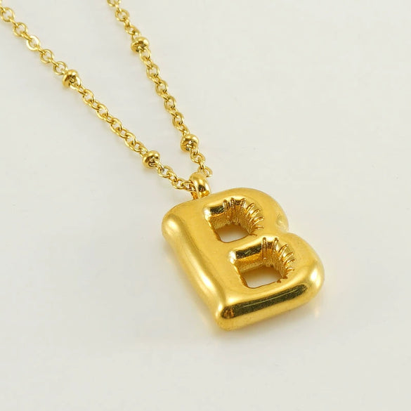 Wholesale Stainless Steel And Titanium Steel Letter Clip Bead Necklace With Polishing Treatment And Fashionable Design