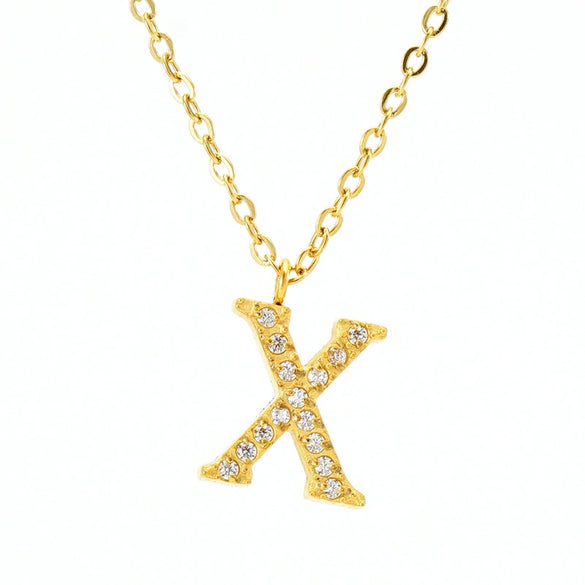 Wholesale Stainless Steel And Titanium Steel Letter Necklace Electroplated Cross Chain Style For Unisex