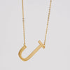 Wholesale 316L Stainless Steel And 316L Stainless Steel Letter Pendant Necklace For Women With Cross Chain And Electroplating Treatment