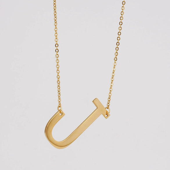 Wholesale 316L Stainless Steel And 316L Stainless Steel Letter Pendant Necklace For Women With Cross Chain And Electroplating Treatment