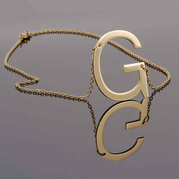 Wholesale 316L Stainless Steel And 316L Stainless Steel Letter Pendant Necklace For Women With Cross Chain And Electroplating Treatment
