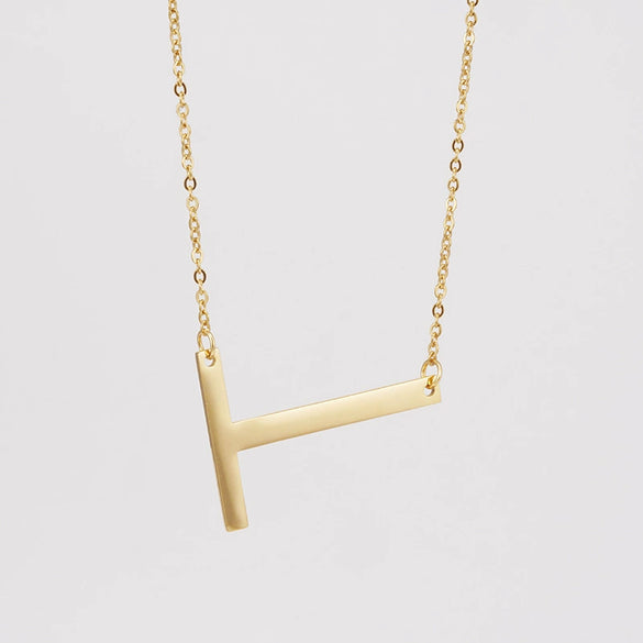 Wholesale 316L Stainless Steel And 316L Stainless Steel Letter Pendant Necklace For Women With Cross Chain And Electroplating Treatment
