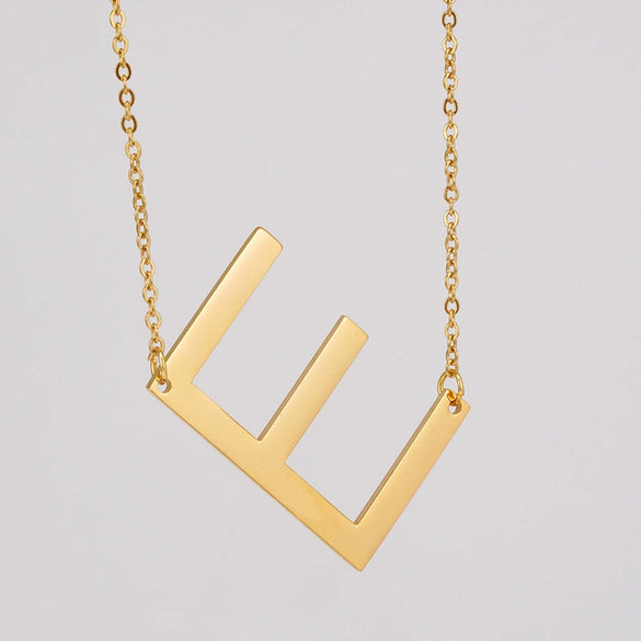 Wholesale 316L Stainless Steel And 316L Stainless Steel Letter Pendant Necklace For Women With Cross Chain And Electroplating Treatment