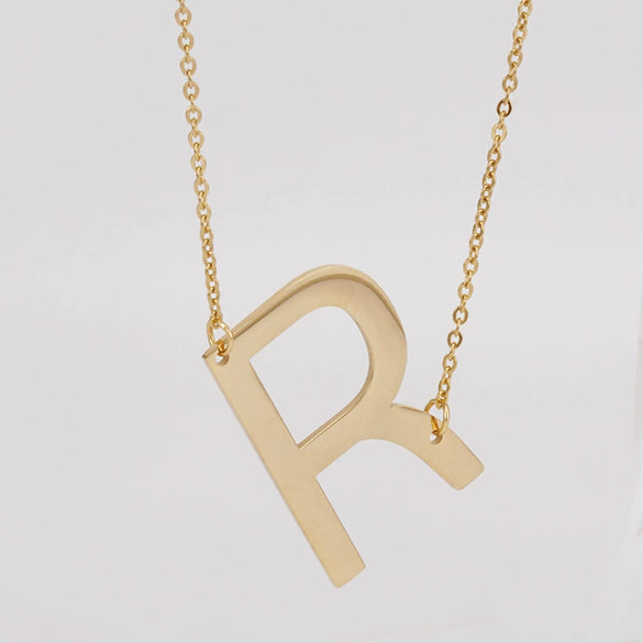 Wholesale 316L Stainless Steel And 316L Stainless Steel Letter Pendant Necklace For Women With Cross Chain And Electroplating Treatment