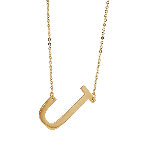 Wholesale 316L Stainless Steel And 316L Stainless Steel Letter Pendant Necklace For Women With Cross Chain And Electroplating Treatment